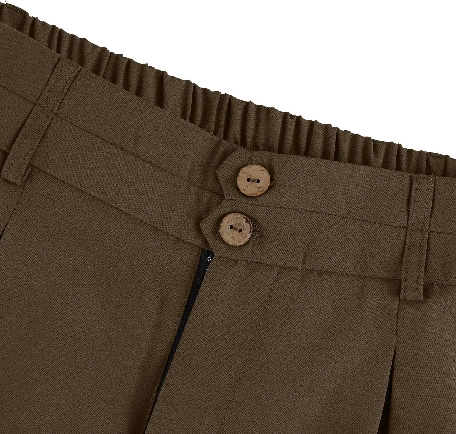 Dress Pants Women Tummy Control High Waisted Work Pants Business Casual Twill Wide Leg Chino Pants with Pockets