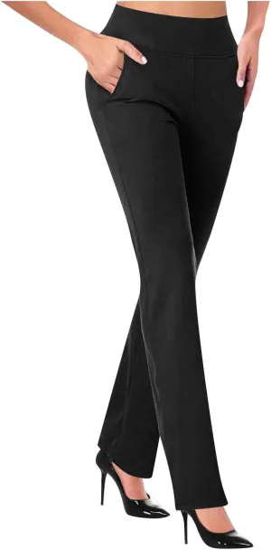 Dressy Pants for Women Sexy Slimming High Waist Tapered Pants Casual Comfy Knit Trousers Summer Lounge Pants with Pockets