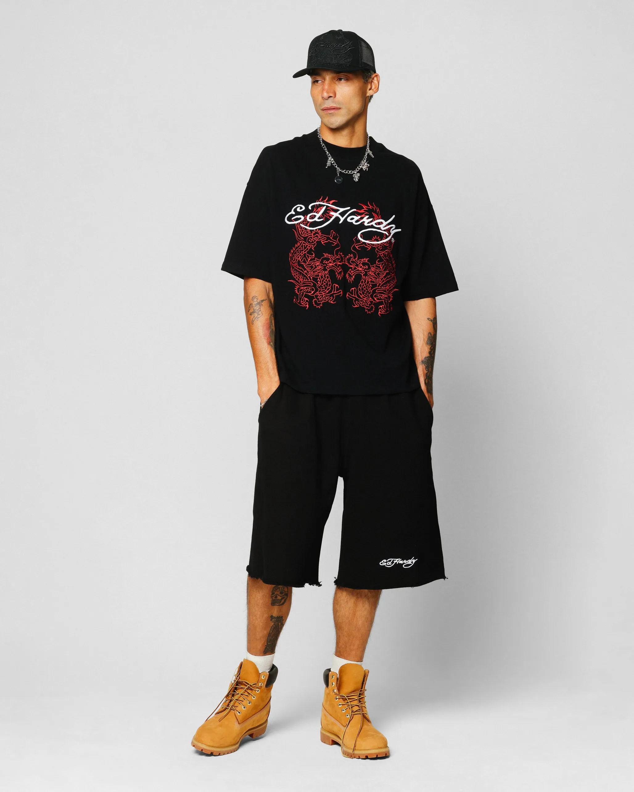 Ed Hardy Dragon Oversized T-Shirt Black
