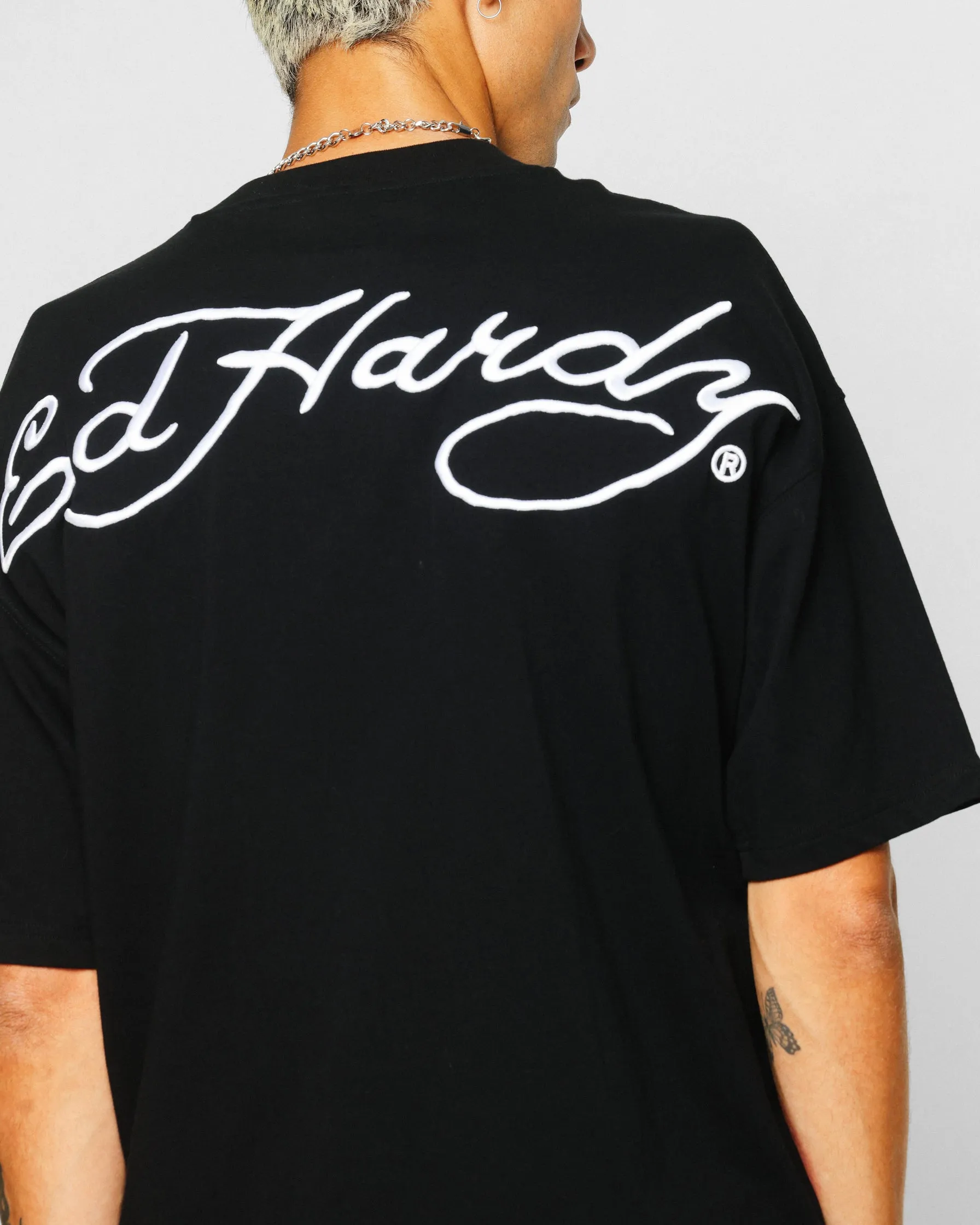 Ed Hardy Dragon Oversized T-Shirt Black