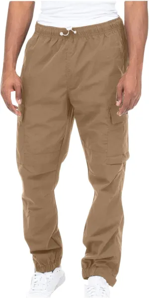Finelylove Mens Big and Tall Sweatpants Elastic Waist Straight Fit Cargo Sweatpants Casual Stretch Workout Hiking Pants