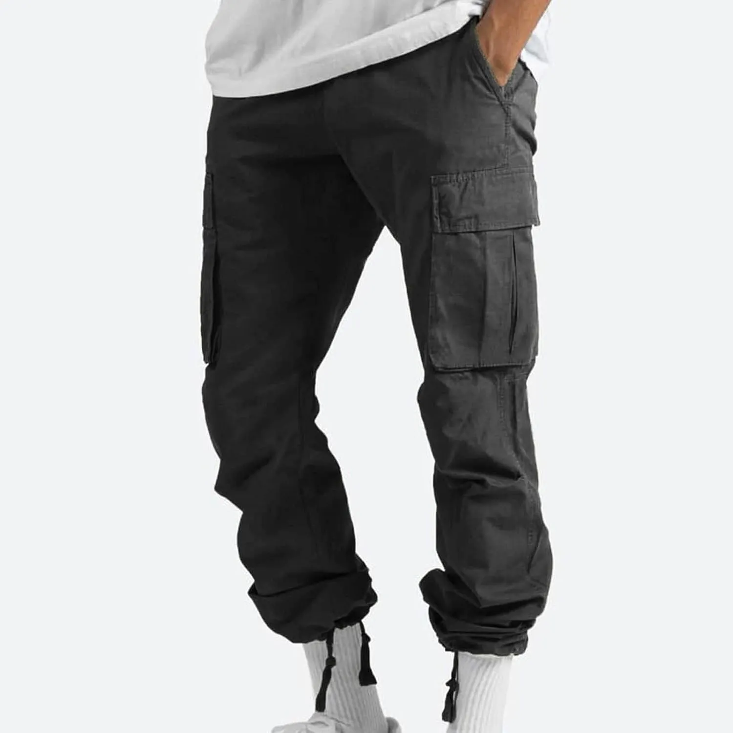 Finelylove Mens Wild Cargo Pants Lightweight Casual Hiking Pants Joggers Loose Fit Straight Workout Cargo Sweatpants