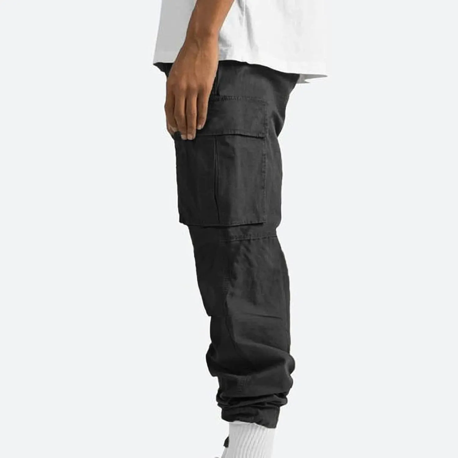 Finelylove Mens Wild Cargo Pants Lightweight Casual Hiking Pants Joggers Loose Fit Straight Workout Cargo Sweatpants