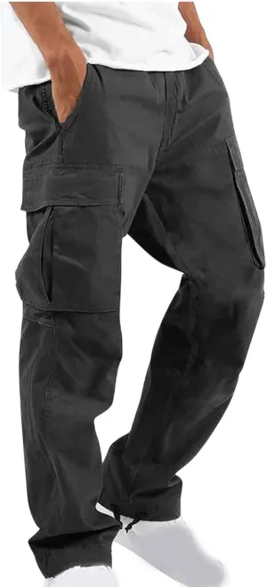Finelylove Mens Wild Cargo Pants Lightweight Casual Hiking Pants Joggers Loose Fit Straight Workout Cargo Sweatpants
