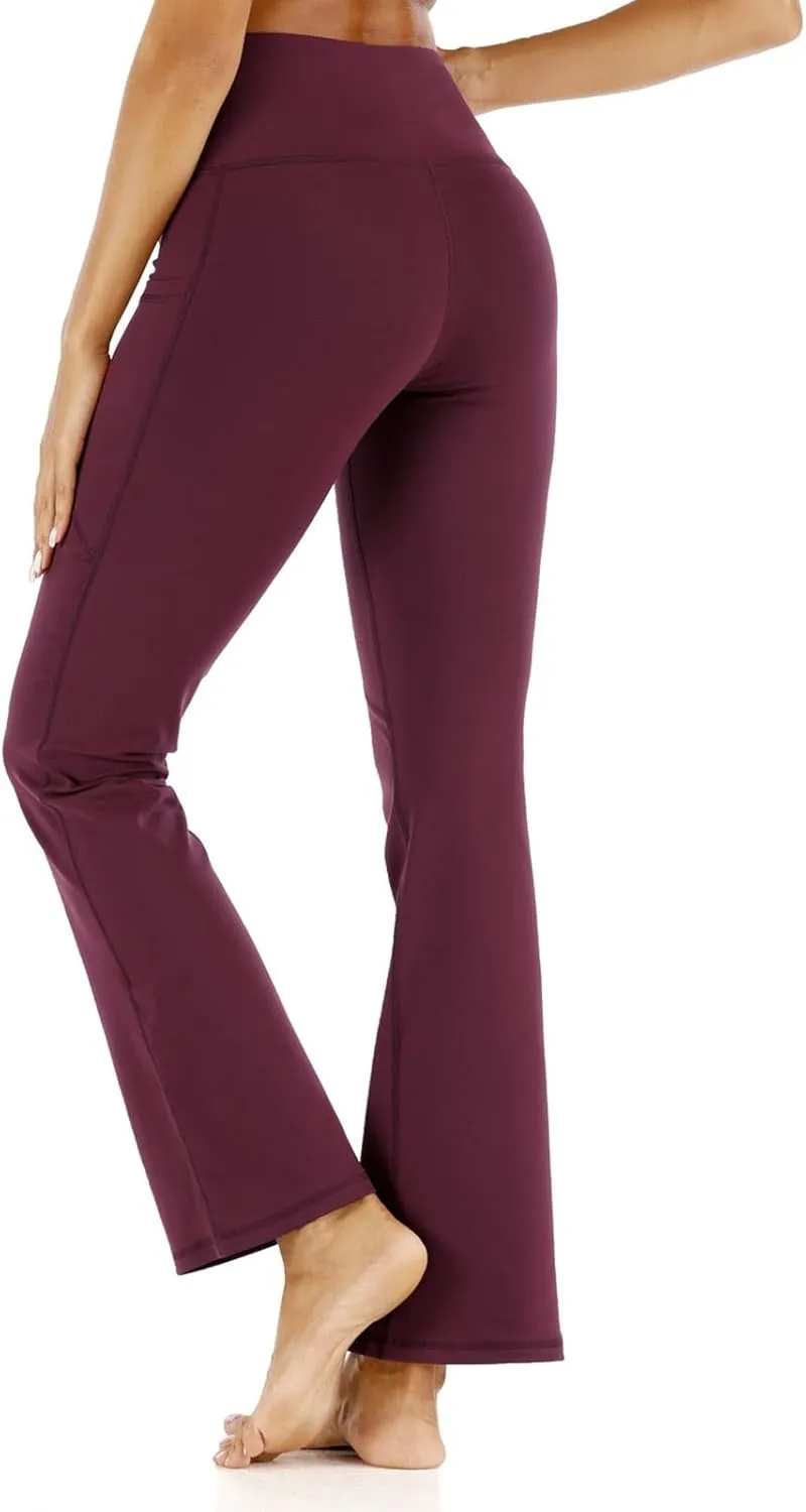 Flare Yoga Pants for Women High Waist Tummy Control Plus Size Leggings Casual Wide Leg Gym Workout Bell Bottom Sweatpants