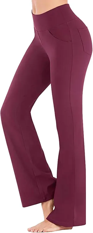 Flare Yoga Pants for Women High Waist Tummy Control Plus Size Leggings Casual Wide Leg Gym Workout Bell Bottom Sweatpants
