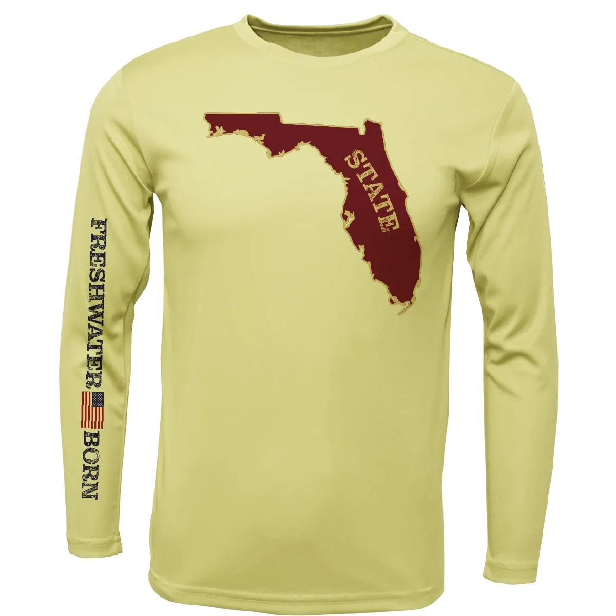 FSU Garnet and Gold Freshwater Born Girl's Long Sleeve UPF 50  Dry-Fit Shirt