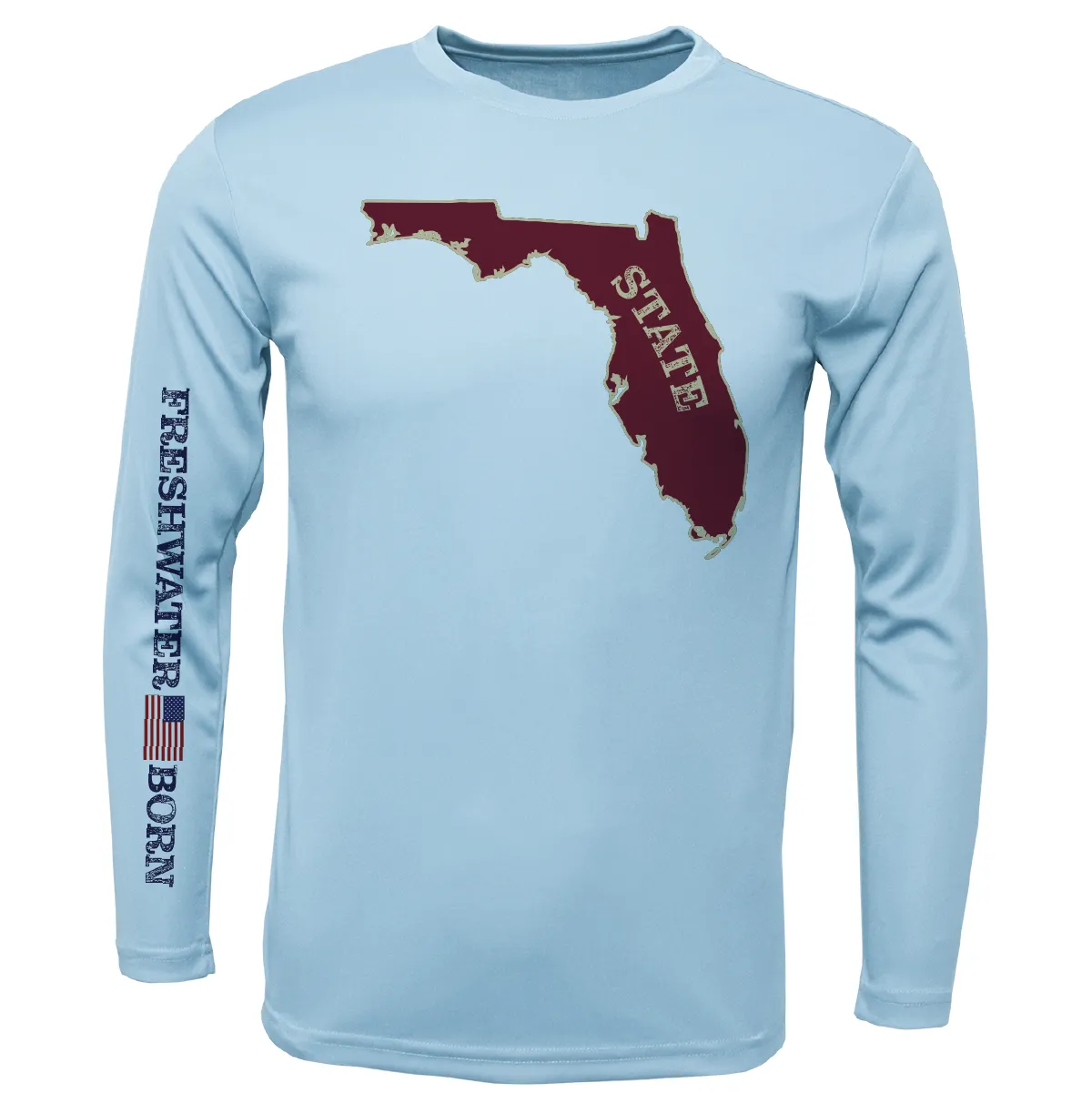 FSU Garnet and Gold Freshwater Born Girl's Long Sleeve UPF 50  Dry-Fit Shirt