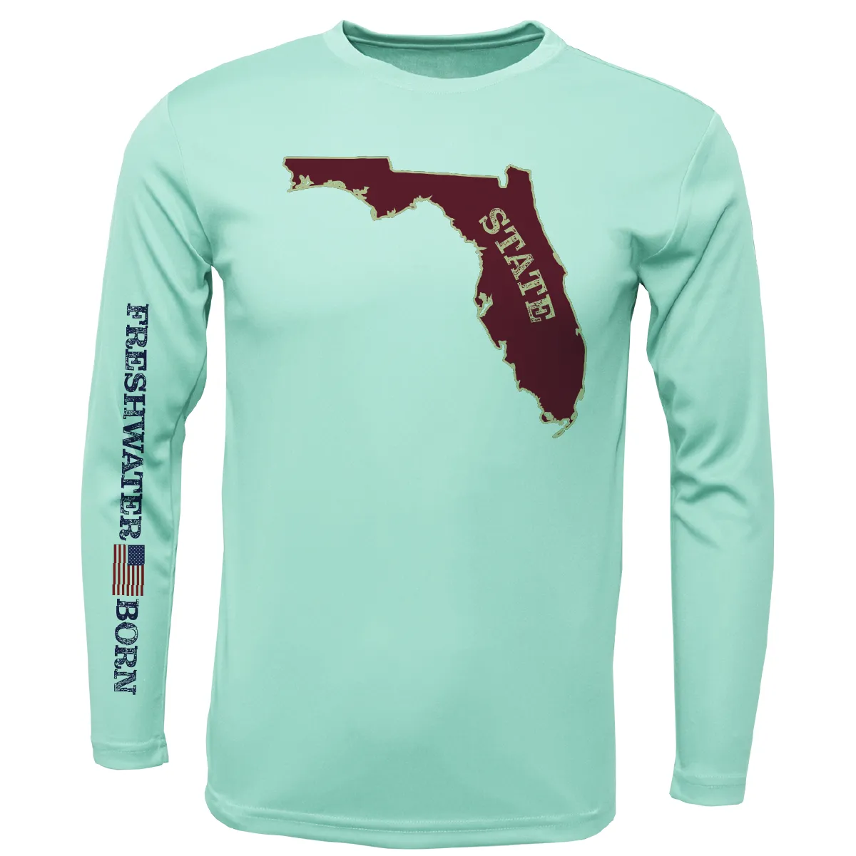 FSU Garnet and Gold Freshwater Born Girl's Long Sleeve UPF 50  Dry-Fit Shirt