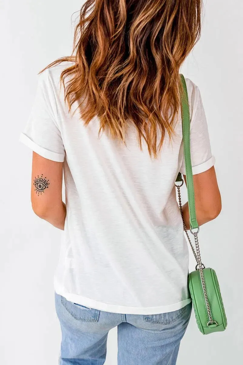 Get Ready to Sip in Style with Our 4th of July Coffee Cups Graphic T-Shirt for Ladies