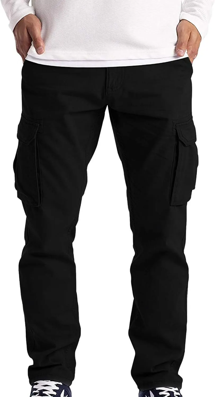 GIERIDUC Men's Fleece Lined Sweatpants Mens Thermal Long Underwear Pants Men's Dressy Joggers Pants Tapered Chinos Pants Men