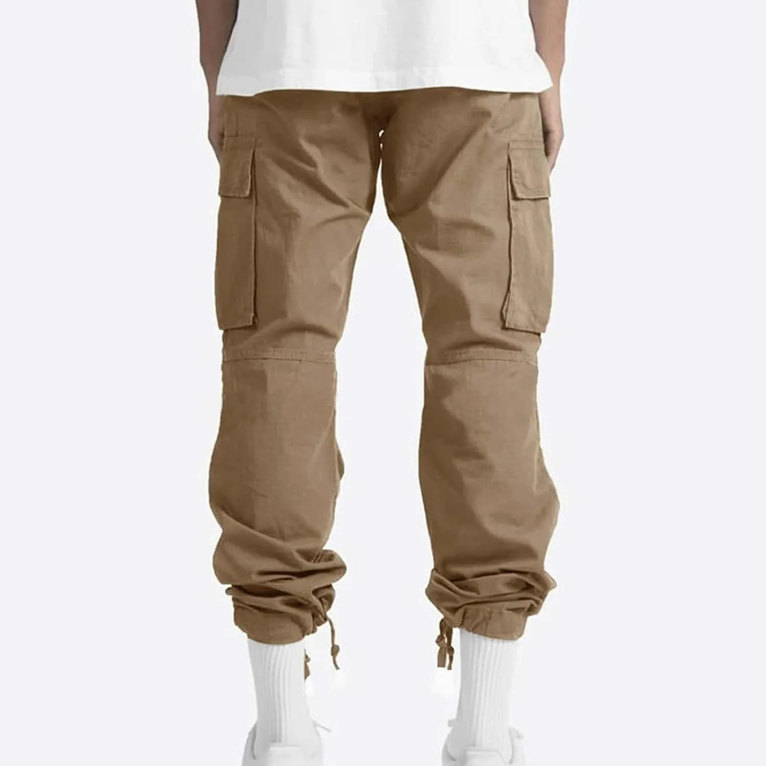 GOFULY Cargo Pants for Men Casual Drawstring Elastic Waist Baggy Sweatpants with Pocket Work Pants Athletic Joggers Trouser