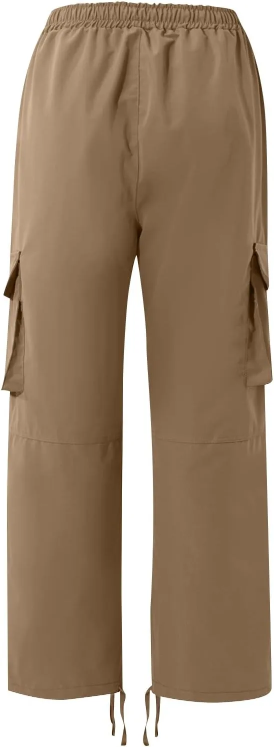 GOFULY Cargo Pants for Men Casual Drawstring Elastic Waist Baggy Sweatpants with Pocket Work Pants Athletic Joggers Trouser