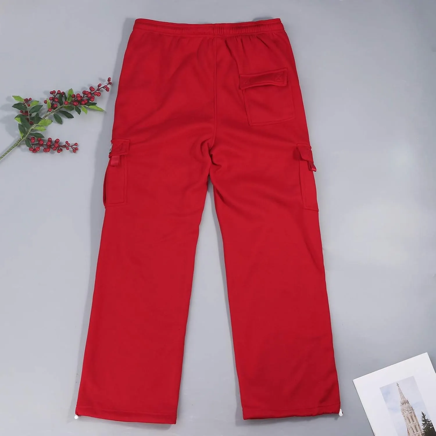 GOFULY Men Cargo Pants with Pockets Stretch Drawstring Elastic Waist Sweatpants Tall Regular Fit Pants Tall Joggers Trousers