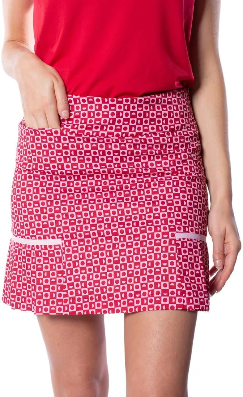 GOLFTINI Women's Side Pleat Skort - Stretch Golf Skirt with Undershorts, Pockets & Zip Waist for Sport, Office & Everyday