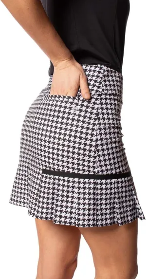 GOLFTINI Women's Side Pleat Skort - Stretch Golf Skirt with Undershorts, Pockets & Zip Waist for Sport, Office & Everyday