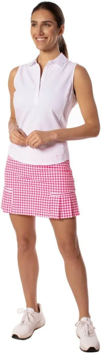 GOLFTINI Women's Side Pleat Skort - Stretch Golf Skirt with Undershorts, Pockets & Zip Waist for Sport, Office & Everyday