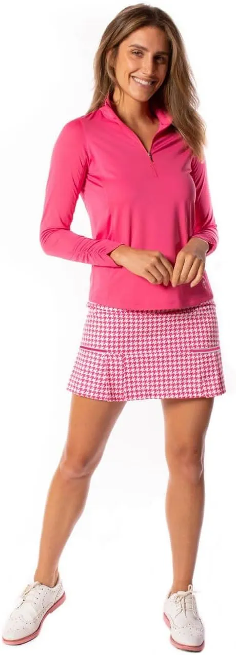 GOLFTINI Women's Side Pleat Skort - Stretch Golf Skirt with Undershorts, Pockets & Zip Waist for Sport, Office & Everyday