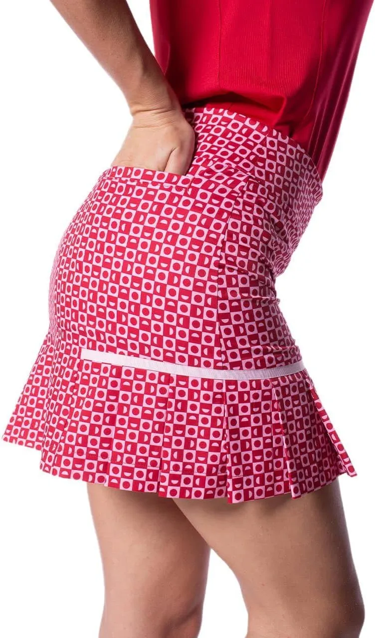 GOLFTINI Women's Side Pleat Skort - Stretch Golf Skirt with Undershorts, Pockets & Zip Waist for Sport, Office & Everyday