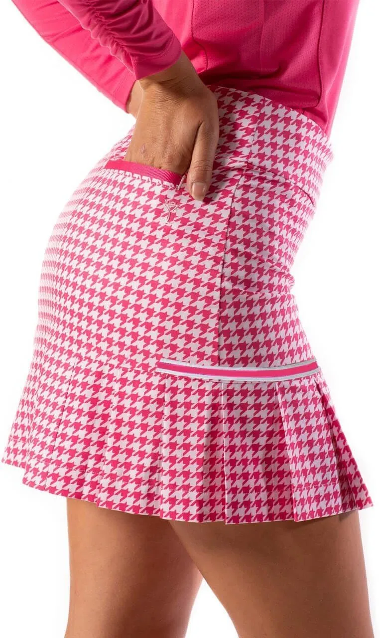 GOLFTINI Women's Side Pleat Skort - Stretch Golf Skirt with Undershorts, Pockets & Zip Waist for Sport, Office & Everyday