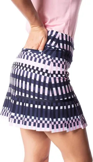 GOLFTINI Women's Side Pleat Skort - Stretch Golf Skirt with Undershorts, Pockets & Zip Waist for Sport, Office & Everyday