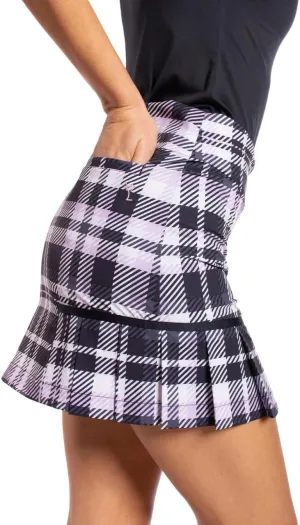 GOLFTINI Women's Side Pleat Skort - Stretch Golf Skirt with Undershorts, Pockets & Zip Waist for Sport, Office & Everyday