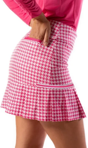 GOLFTINI Women's Side Pleat Skort - Stretch Golf Skirt with Undershorts, Pockets & Zip Waist for Sport, Office & Everyday