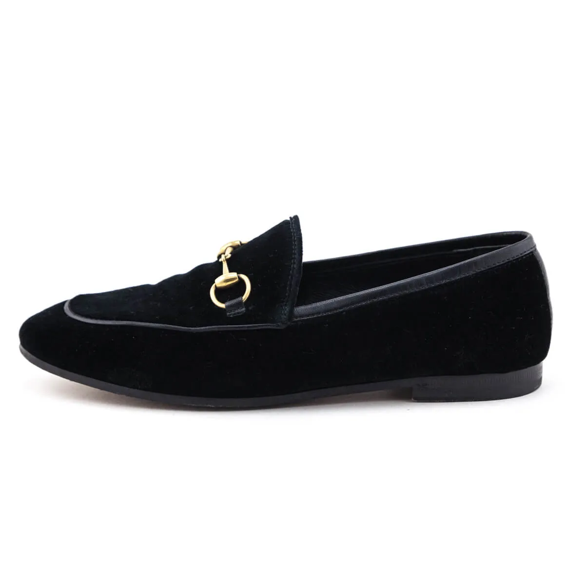 Gucci Black Velvet Horsebit Loafers Size US 5 | EU 35