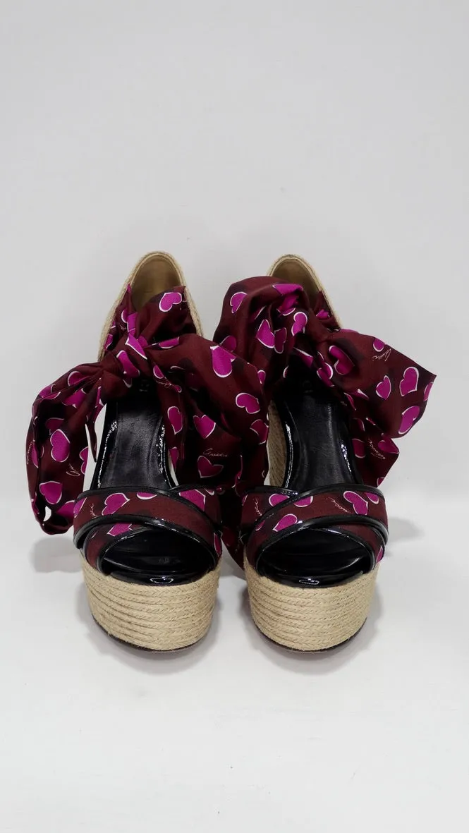 Gucci Carolina Heart Espadrille Wedges