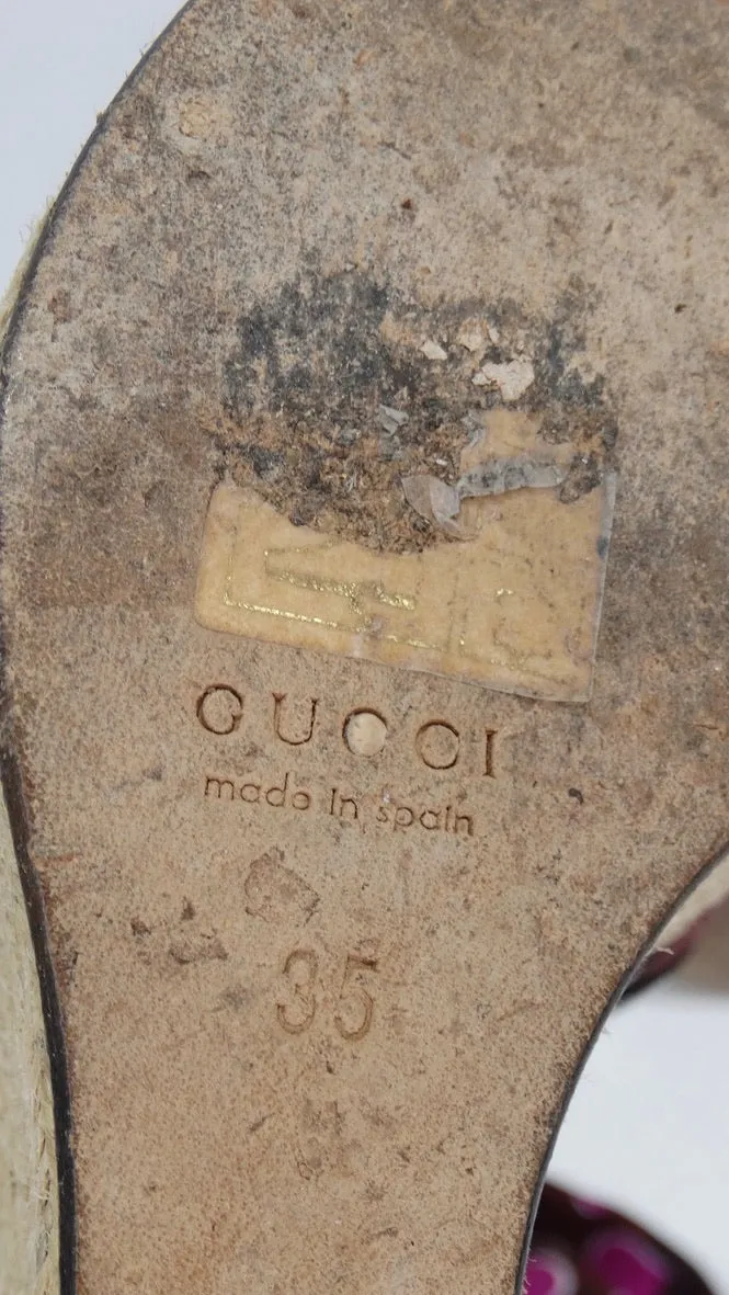 Gucci Carolina Heart Espadrille Wedges