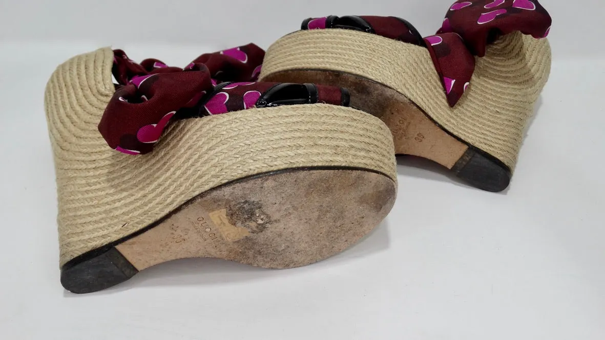 Gucci Carolina Heart Espadrille Wedges