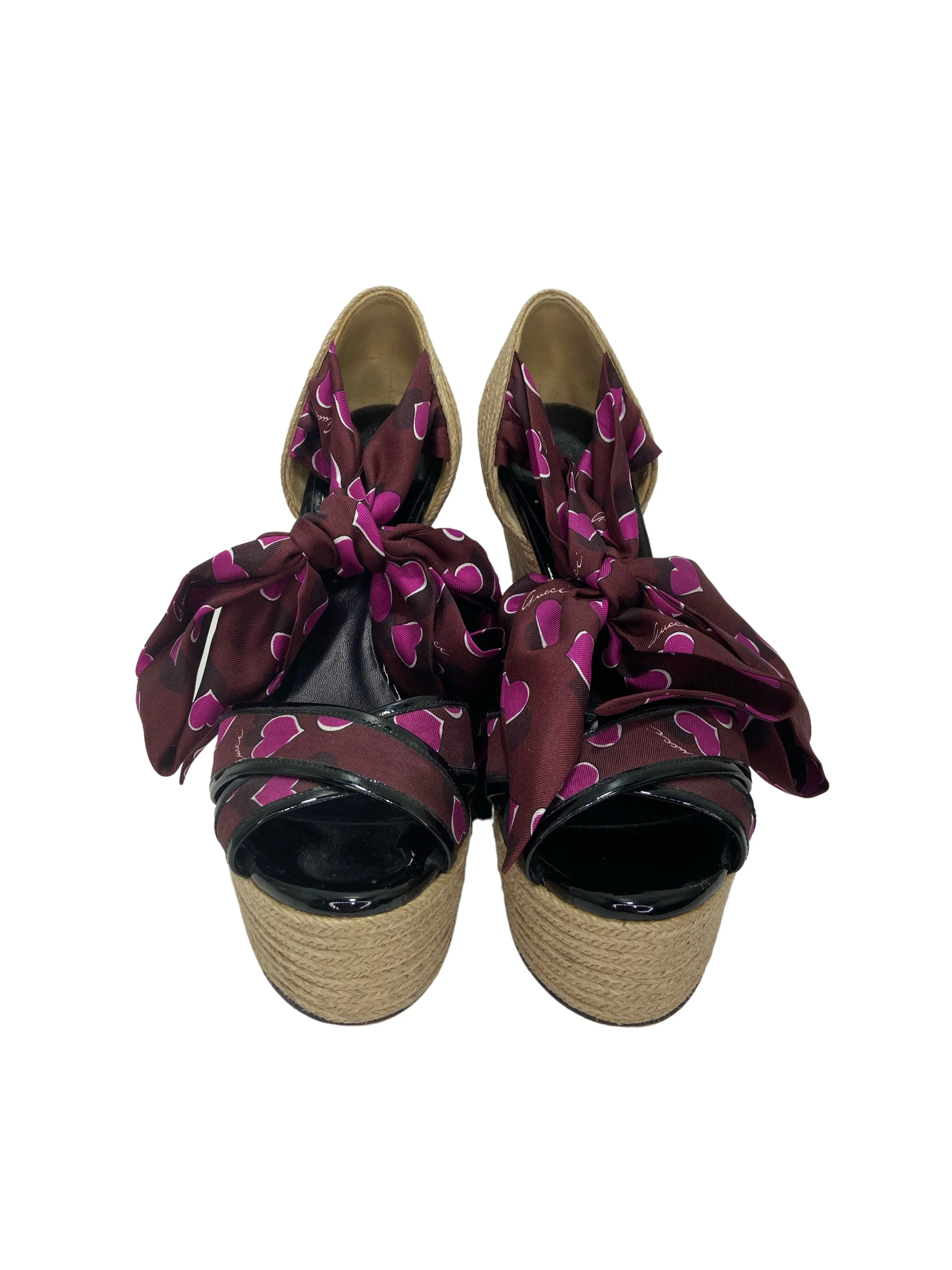 Gucci Carolina Heart Espadrille Wedges