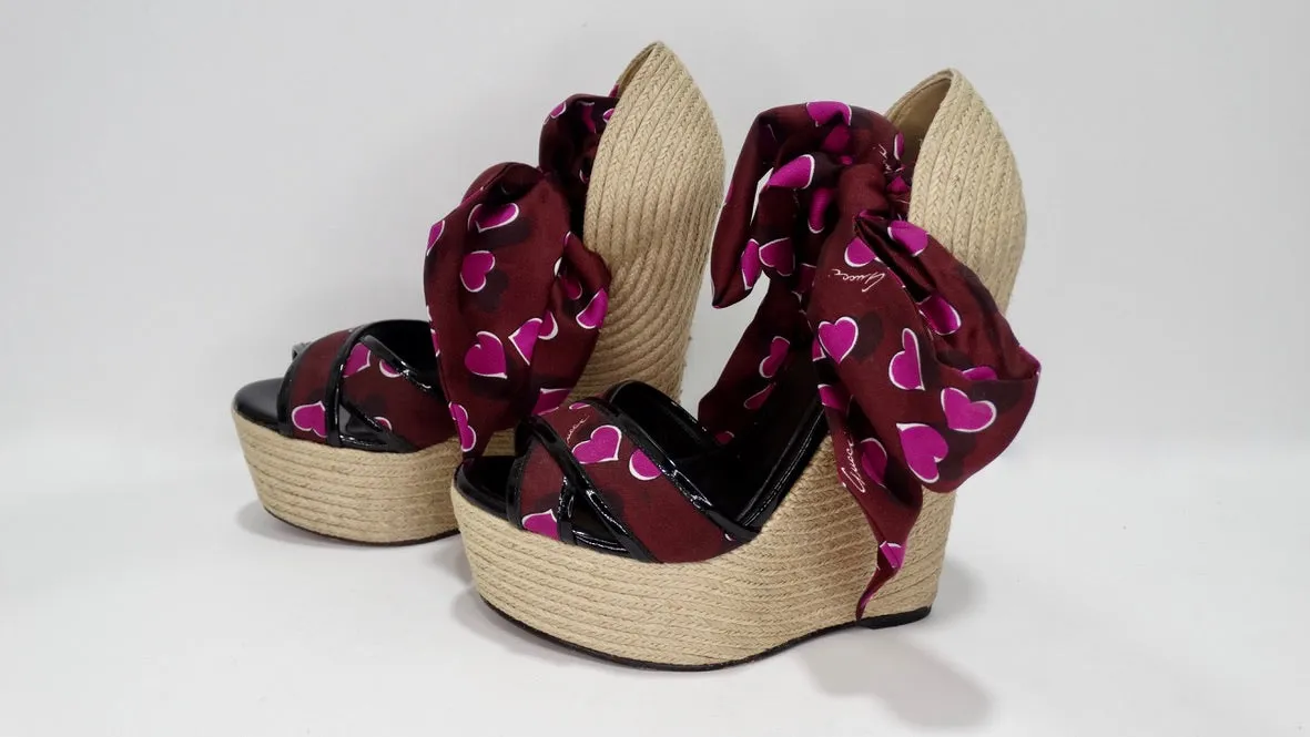 Gucci Carolina Heart Espadrille Wedges