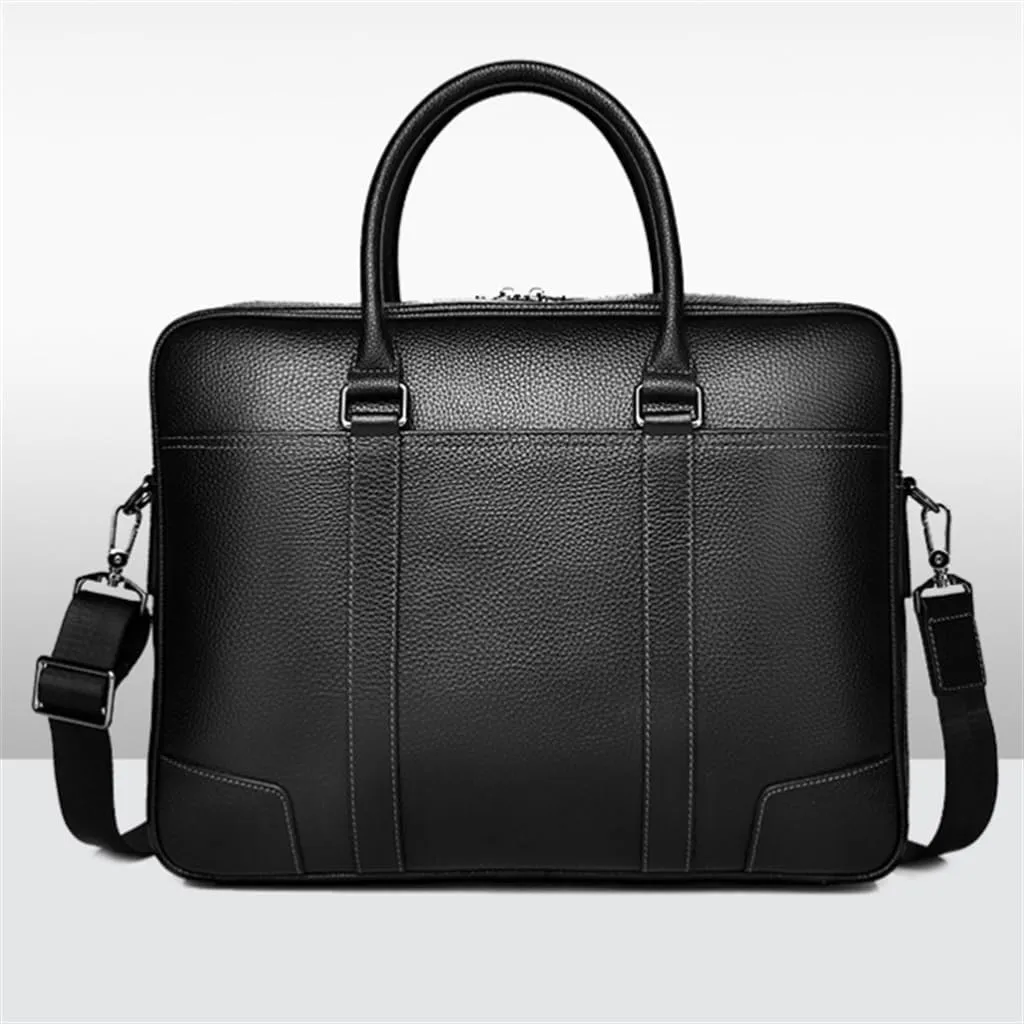 Handbag Leather Men's Computer Bag Cowhide 15 Inch Business Briefcase Large Capacity