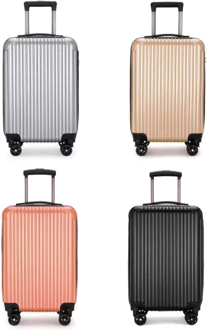 Hardshell Carry-On Luggage, 20-Inch Trolley Suitcase, 4-Wheel Spinner, Multiple Colors (gold, 20 in)