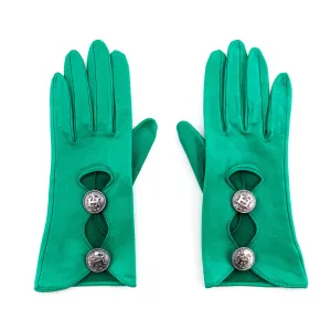 Hermes Green Goatskin Vintage Gloves Size S
