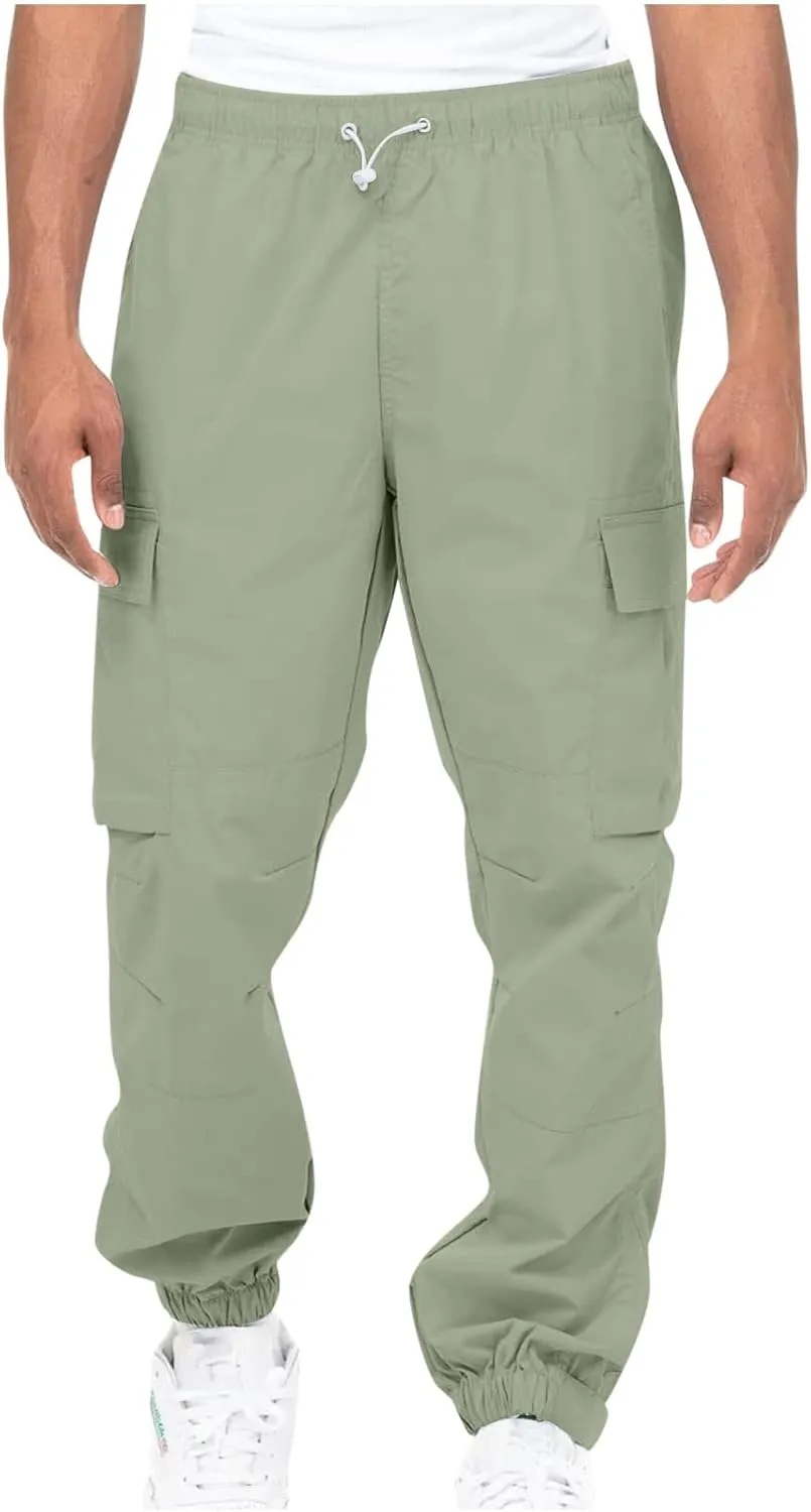 Hiking Cargo Pants for Men Casual Loose Straight Leg Joggers Lightweight Cotton Cargo Sweatpants