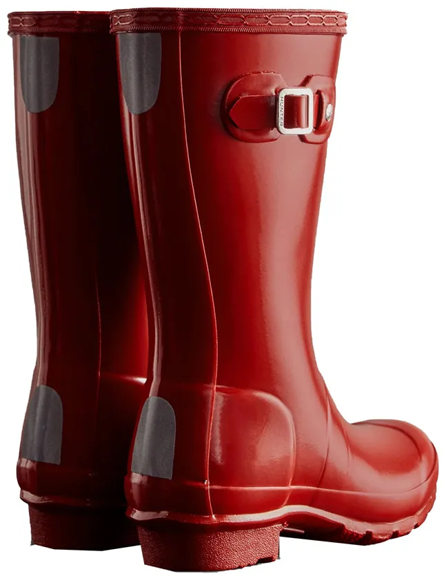 Hunter Wellies Kids Original Gloss Military Red