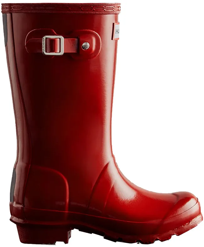 Hunter Wellies Kids Original Gloss Military Red