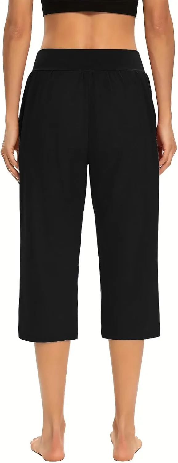 Hvyesh Capri Pants for Women Summer Business Casual Pull On Womens Capris with Pockets