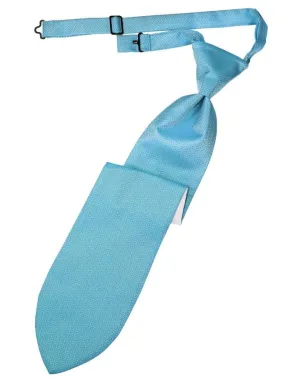 Ice Blue Herringbone Kids Necktie