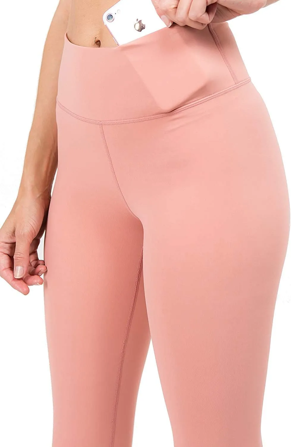 ICONOFLASH Women's Active Tummy Control High Waist Leggings - Yoga Workout Pants with Phone Pocket - Plus Size Options