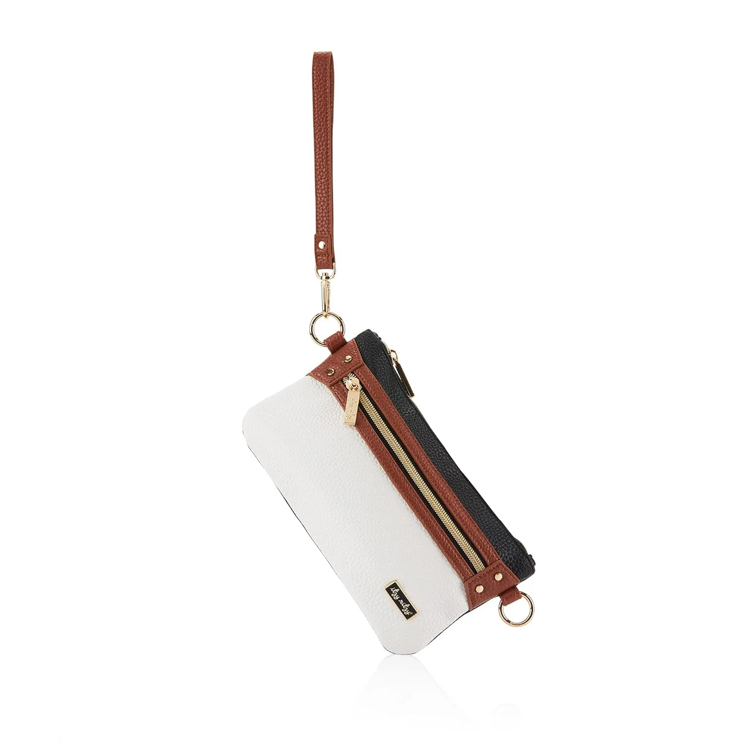 Itzy Ritzy Boss Pouch Wristlet, Crossbody Clutch & Belt Bag - Clutch Purse for Women - Includes Crossbody Strap & Wristlet Strap - Features 6 Card Slots & 2 Zippered Pockets (Coffee & Cream)