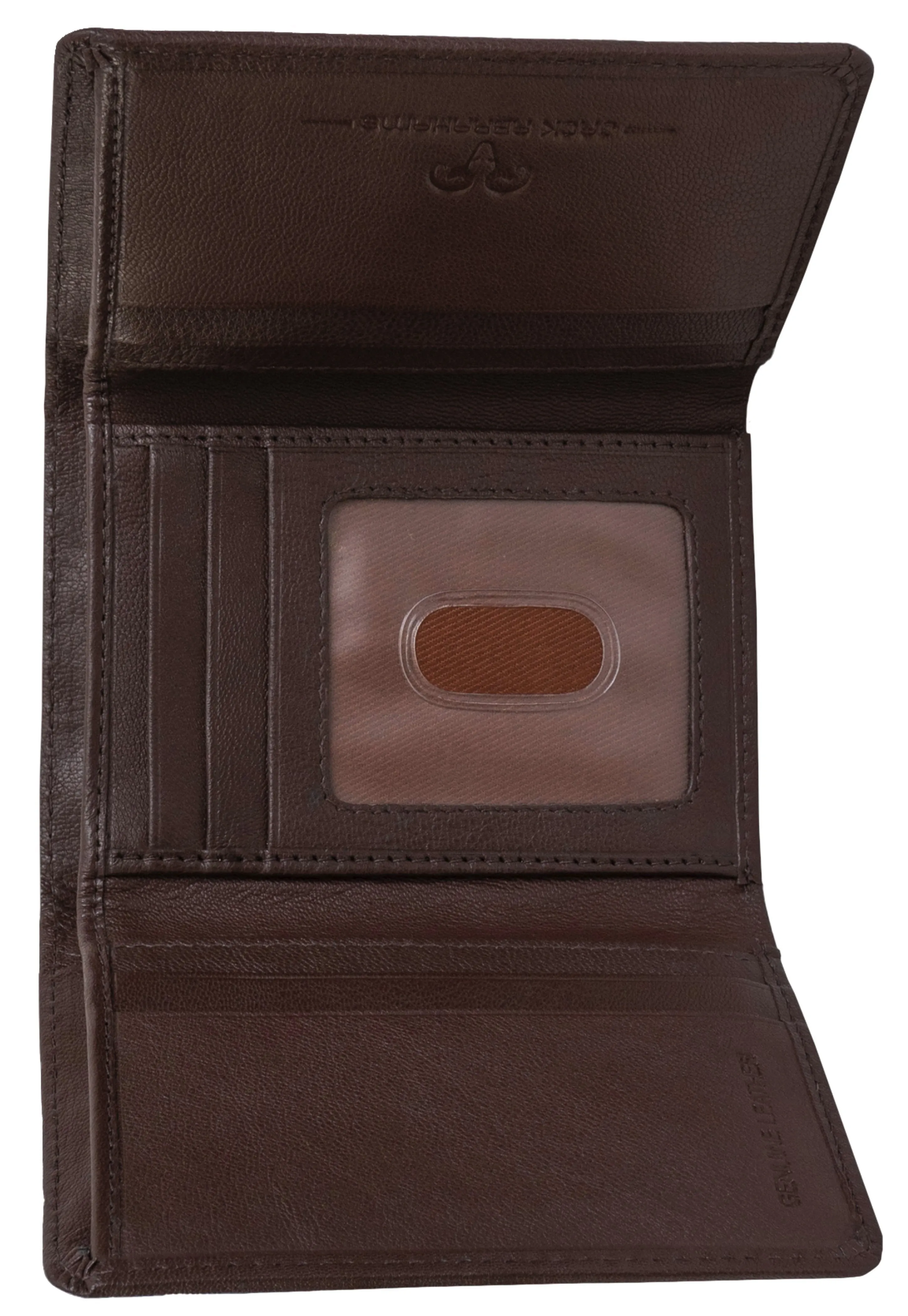 Jack Abrahams Goat Nappa Leather Tri-Fold Wallet Brown/Black