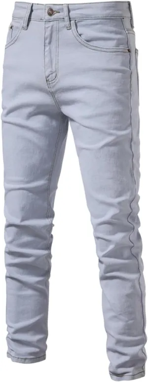 Jean Pants for Men Slim Fit Straight Leg Jean Stretch Skinny Denim Pencil Pants Distressed Comfort Flex Waist Pants