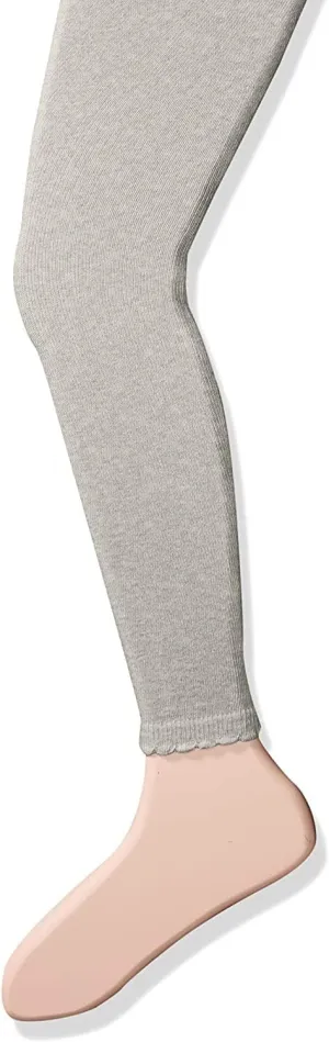 Jefferies Socks Girls' Cotton Footless Tights with Scalloped Edge