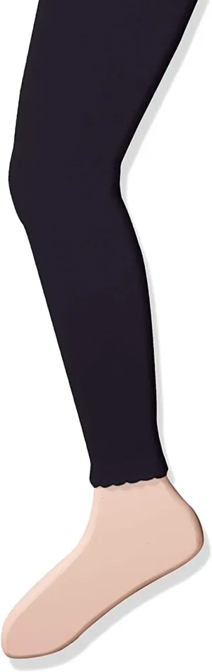 Jefferies Socks Girls' Cotton Footless Tights with Scalloped Edge