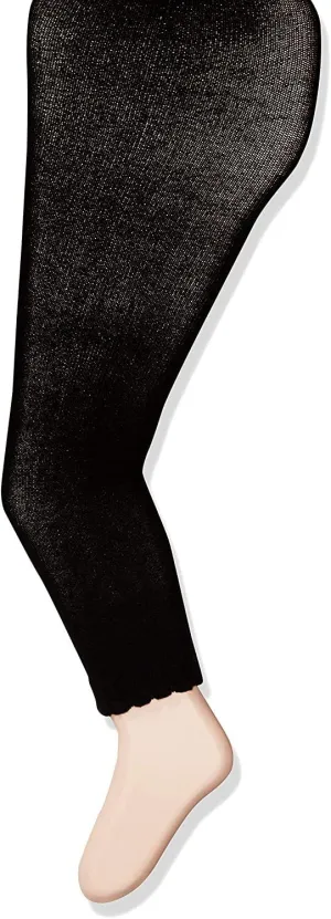 Jefferies Socks Girls' Cotton Footless Tights with Scalloped Edge