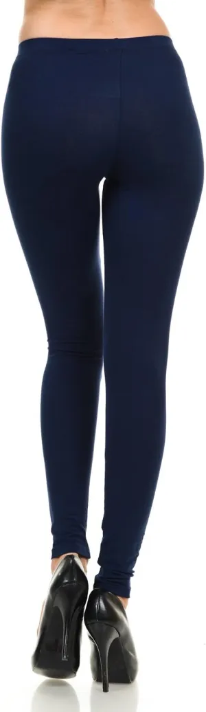JJJ Women's Solid Cotton Spandex Jersey Stirrup Leggings - Runs Small