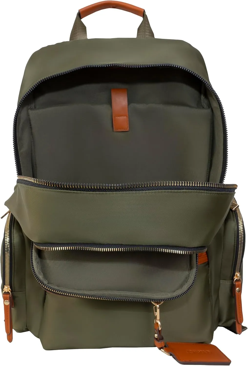 Joan & David 18 Inch Twill Nylon Travel Workbook Backpack (Dark Army Green)